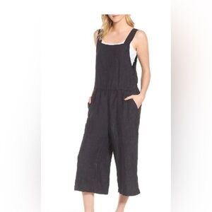 Eileen Fisher denim crop overalls
